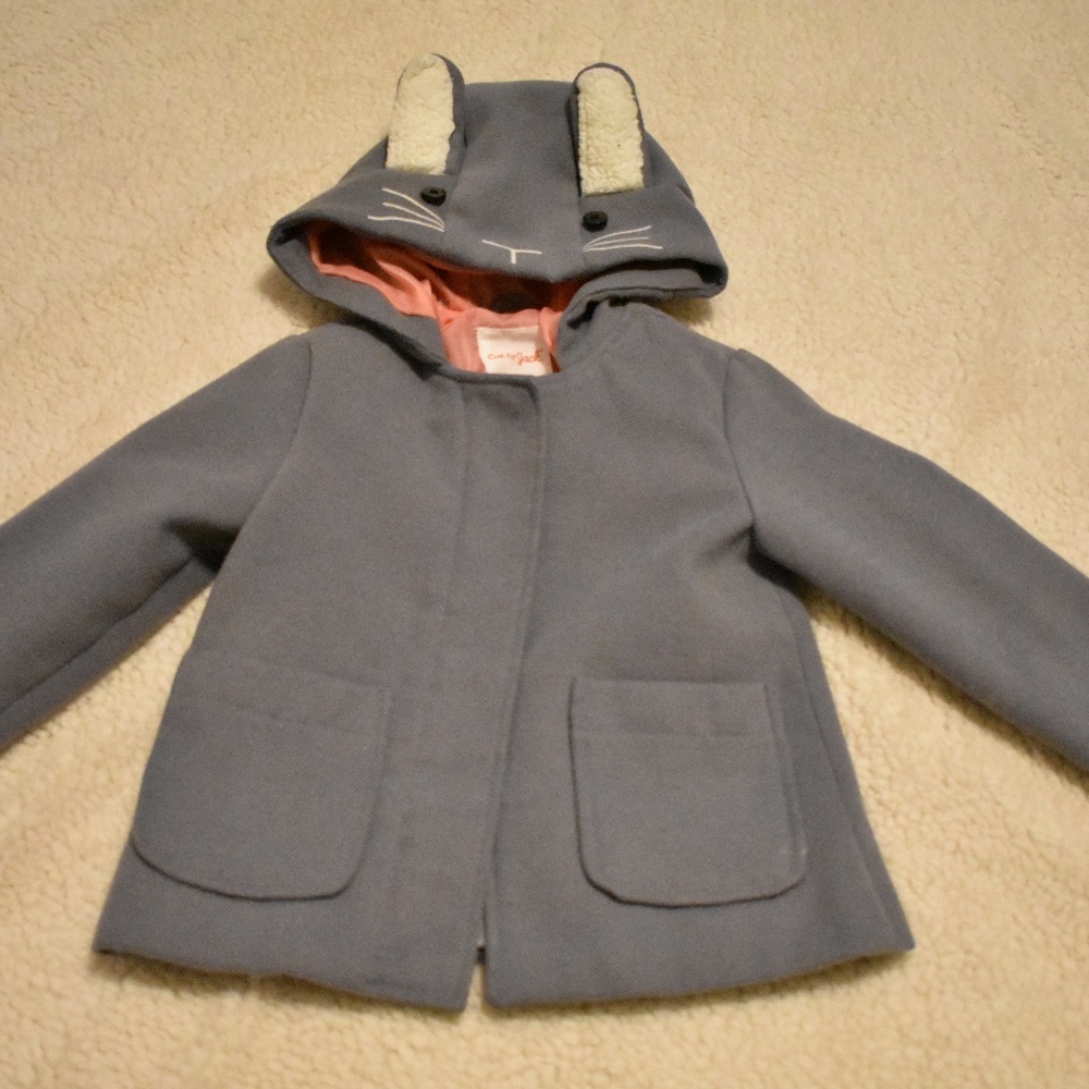 Cat & Jack Gray Coat with Bunny Ears & Bunny Tail